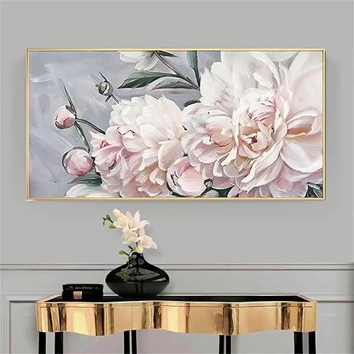 Miniatura 1 de Pintura de diamantes de peonía rosa con diamantes de 6.3 x 31.5 in, 5D, pintura por número para adultos, accesorios de arte y manualidades, punto de