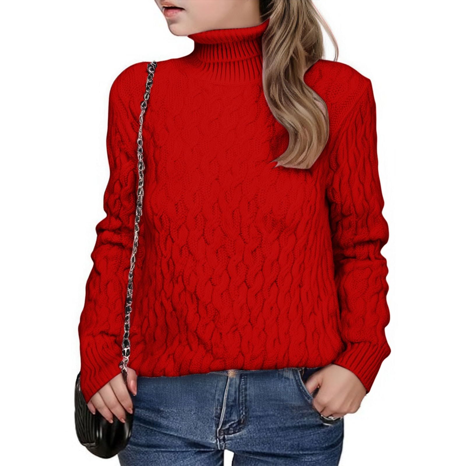Generisch Suéter de punto de cuello alto regular para niñas, top clásico | Ajuste regular para un ajuste cómodo, diseño clásico que se adapta bien a cualquier figura infantil