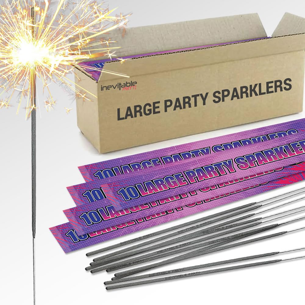 25cm (10") Large Party Sparklers | Handheld Sparklers | Great for any Occasion (300 Sparklers)
