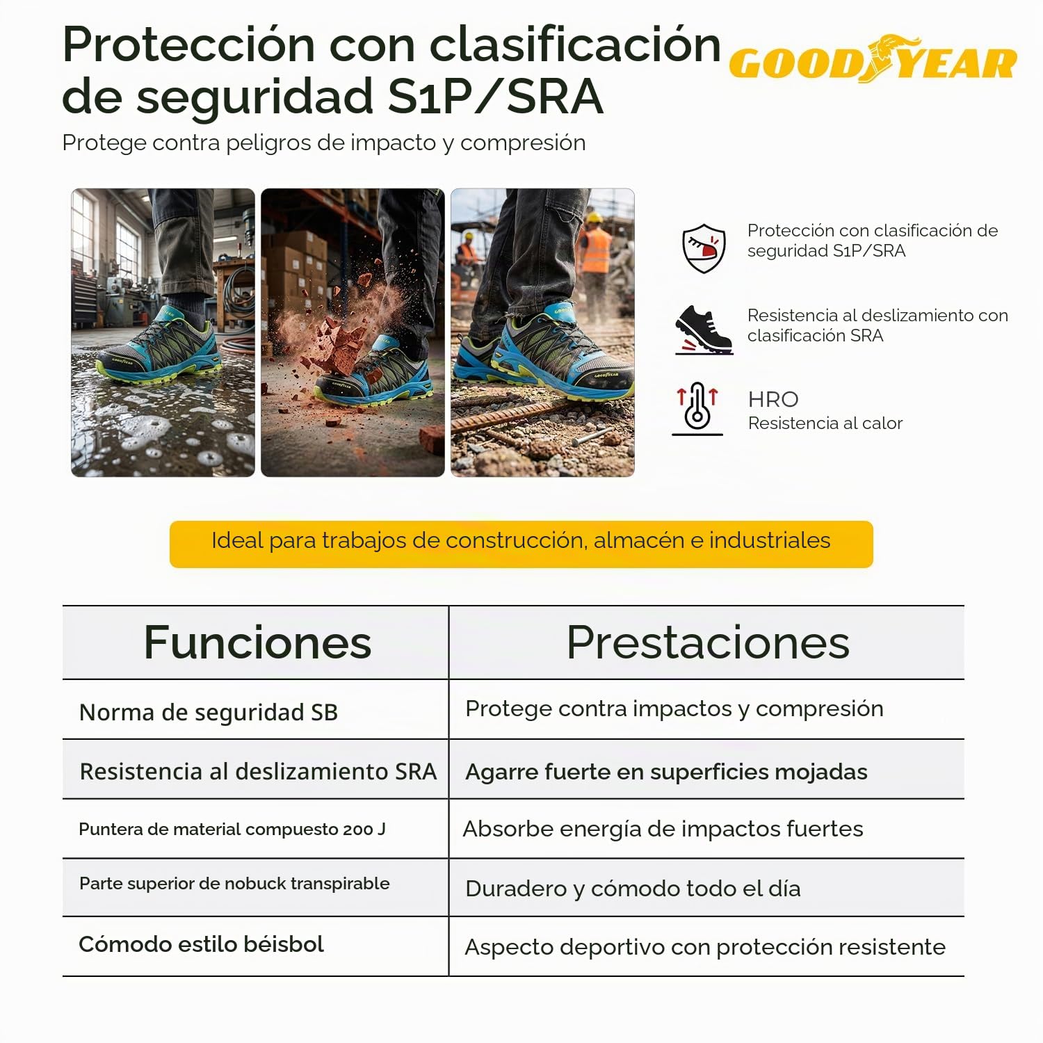 Goodyear GYSHU1503 - Zapatillas de seguridad para hombre, Multicolor, 42 EU (8 UK)