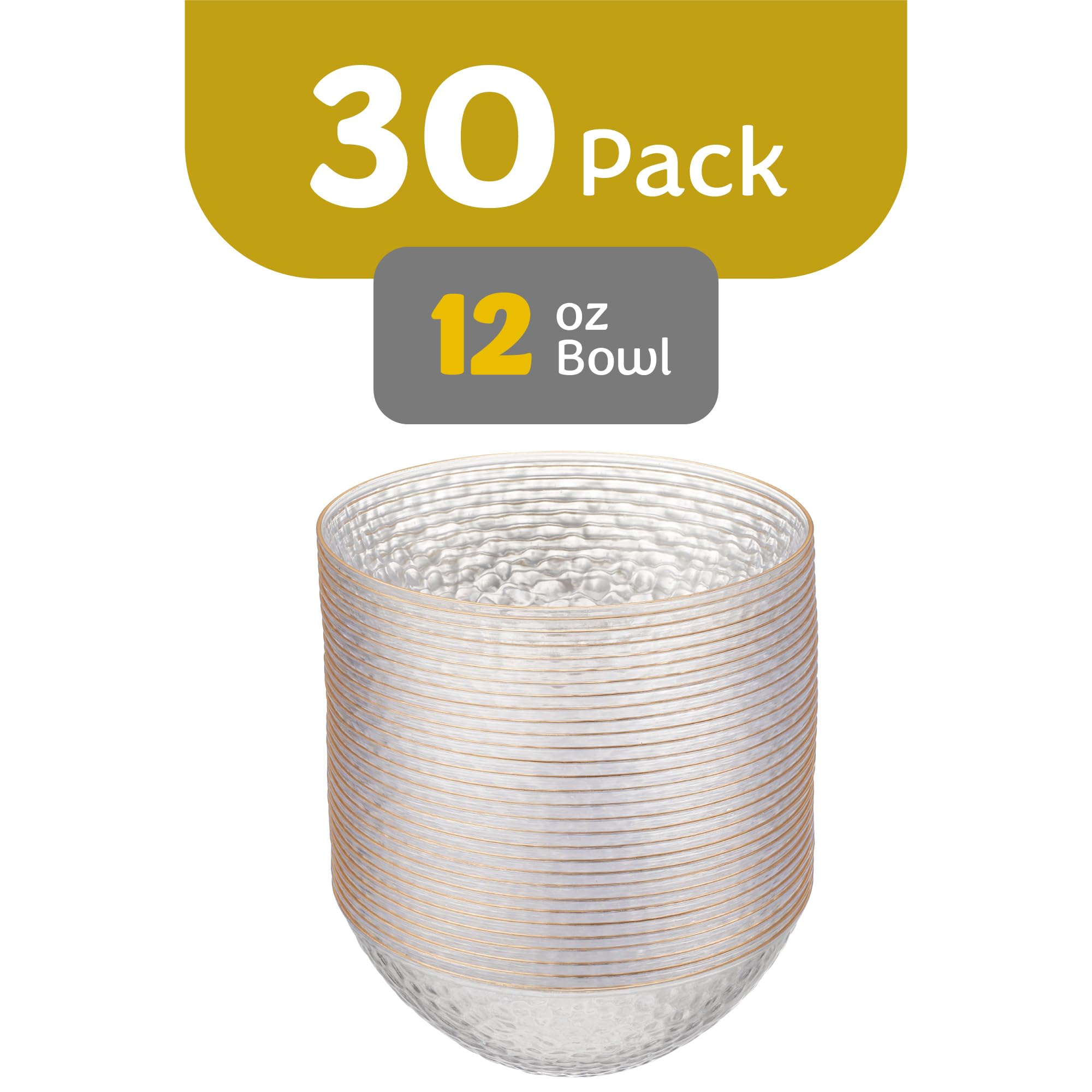 Elegant Disposable Bowls - 30 Pack -3