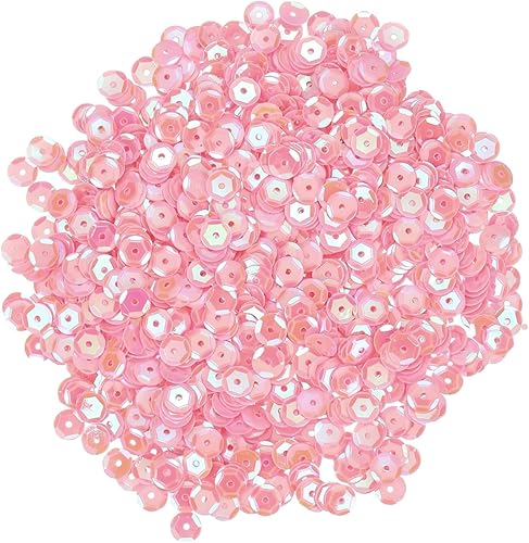 MECCANIXITY Lentejuelas iridiscentes, 2400 unidades, para hacer joyas, manualidades, costura, color rosa