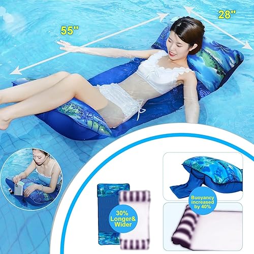 Miniatura 2 de Lake Floats - Hamaca de natación de agua, hamaca flotante para adultos XL, tumbona inflable, malla de tela flotante resistente hasta 300 libras,