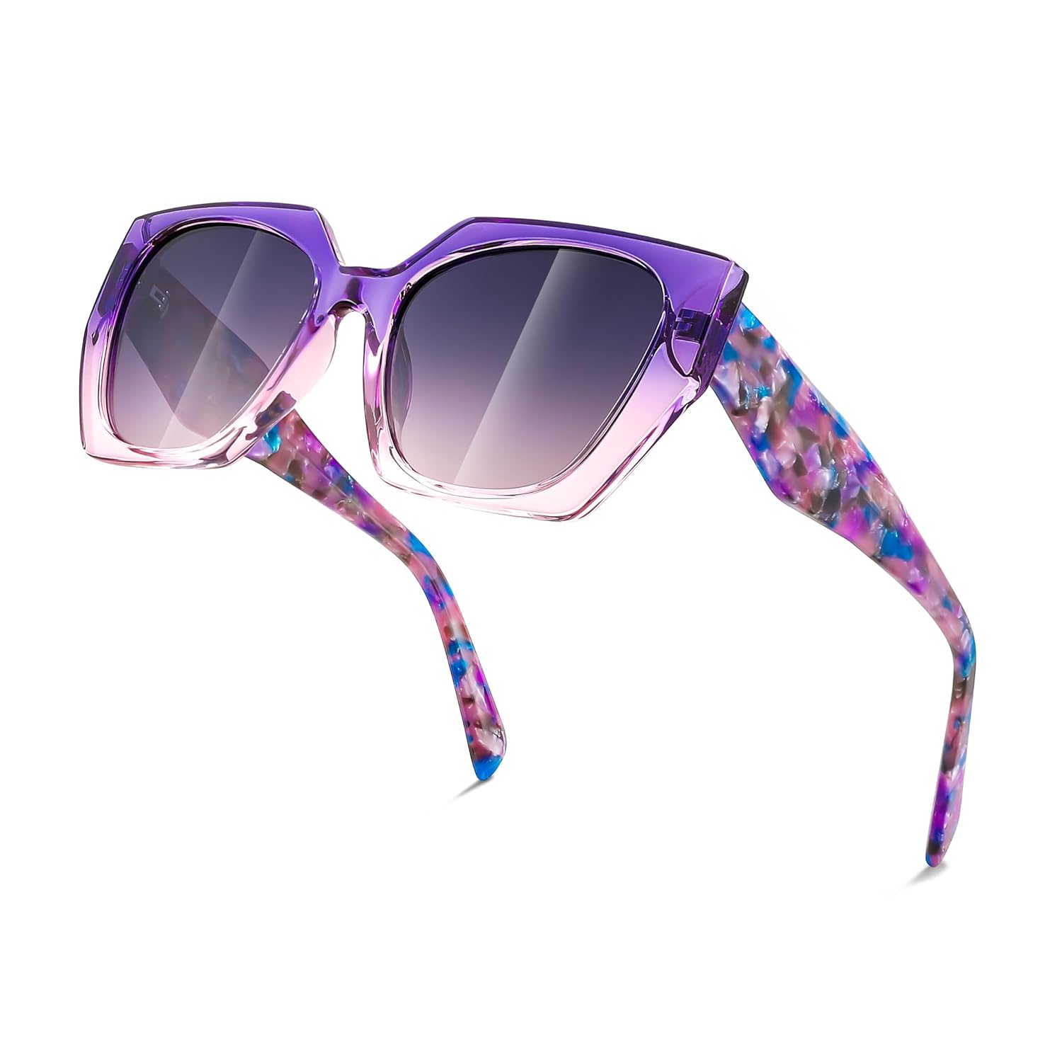 FEISEDY Trendy Polarized Sunglasses Oversized Irregular TR Frame for Women Men Retro Shades UV400 B0016