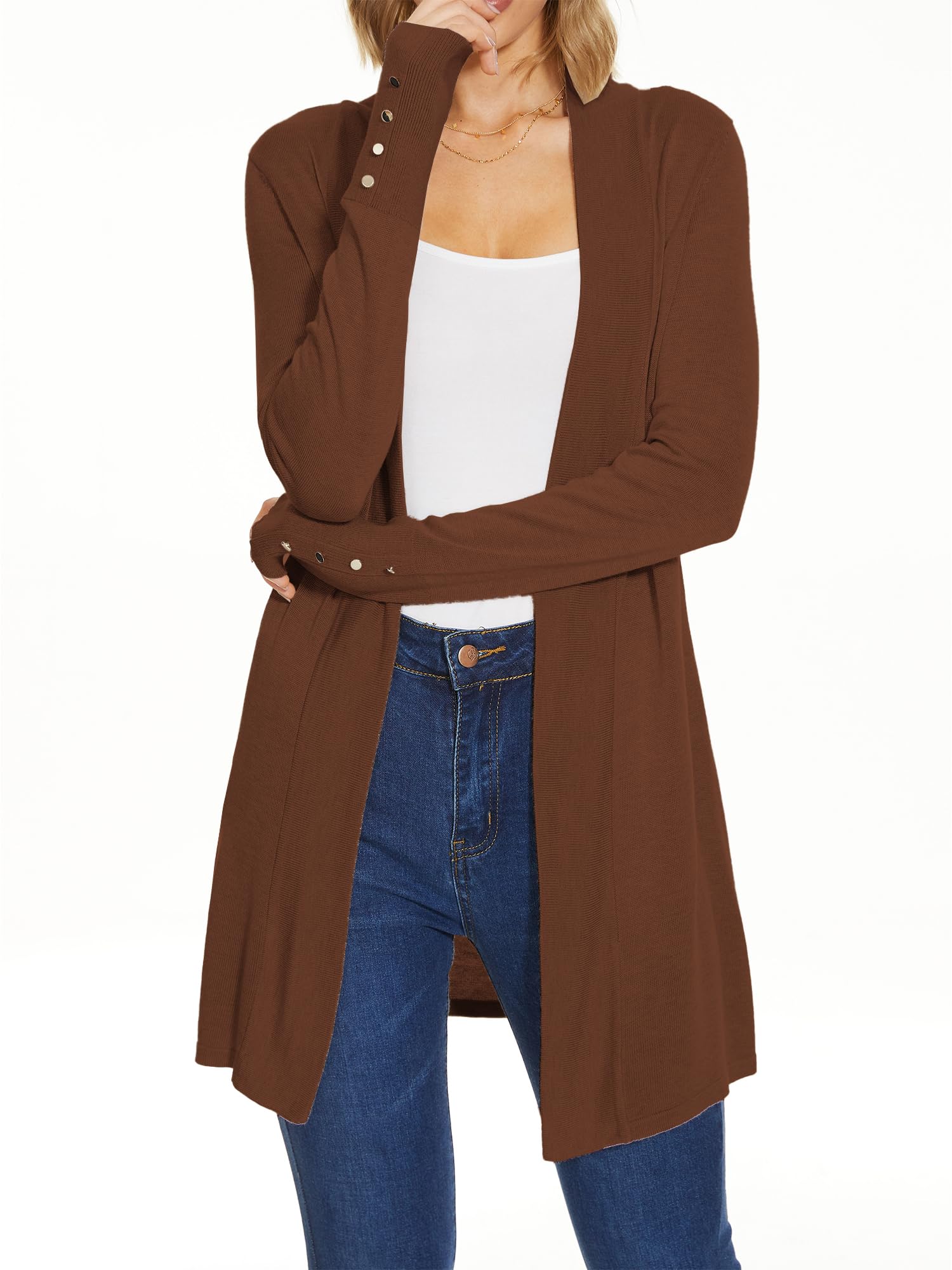 Spicy Sandia Women's Cardigan Sweaters Long Dressy Casual Lightweight Open Front Knit Cardigans for Spring Early Fall