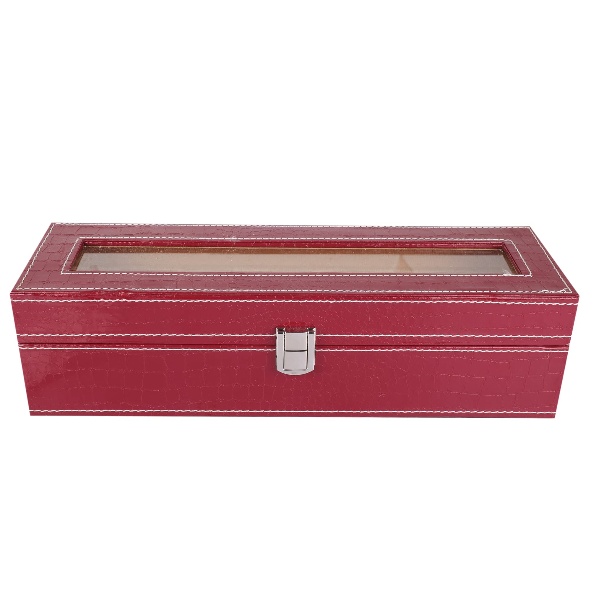 Anything & Everything Croc Print Watch Box | Watch Case | Watch Holder | Watch Organizer - Holds 06 Watches - Transparent (Wine) (B09NR68FDN) Amazon Price History, Amazon Price Tracker