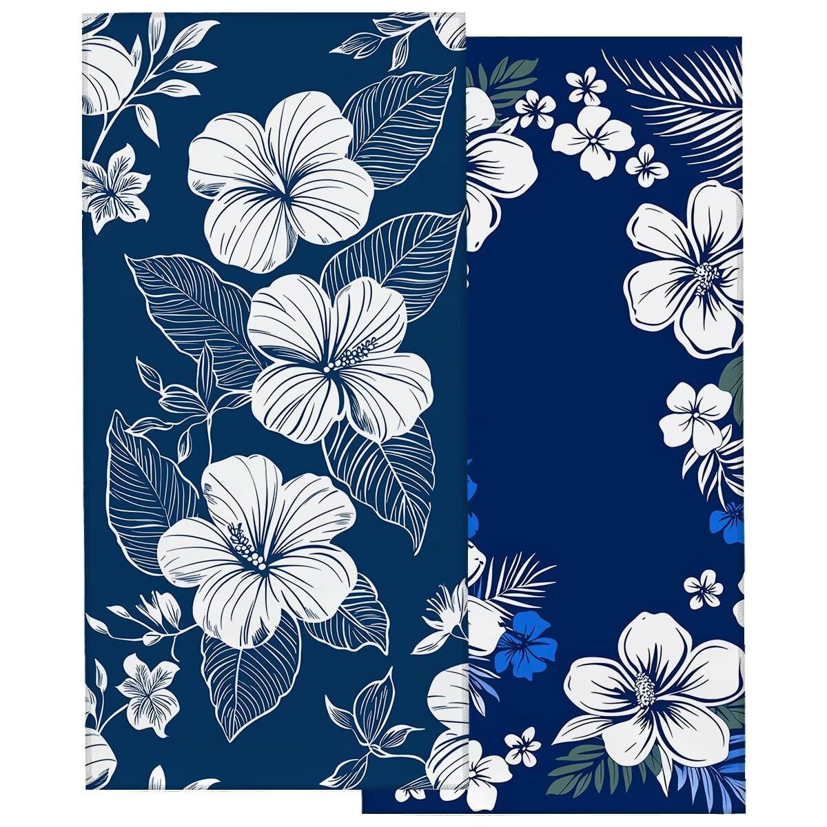 Strandtuch XXL 90x180cm 2er Set, Saunahandtuch Mikrofaser Handtuch, Schnelltrocknend Sporthandtuch Fitnessstudio, Leicht Badehandtuch Groß, Sandfrei Strandtuch, Geschenke für Männer (Marineblau) -3961