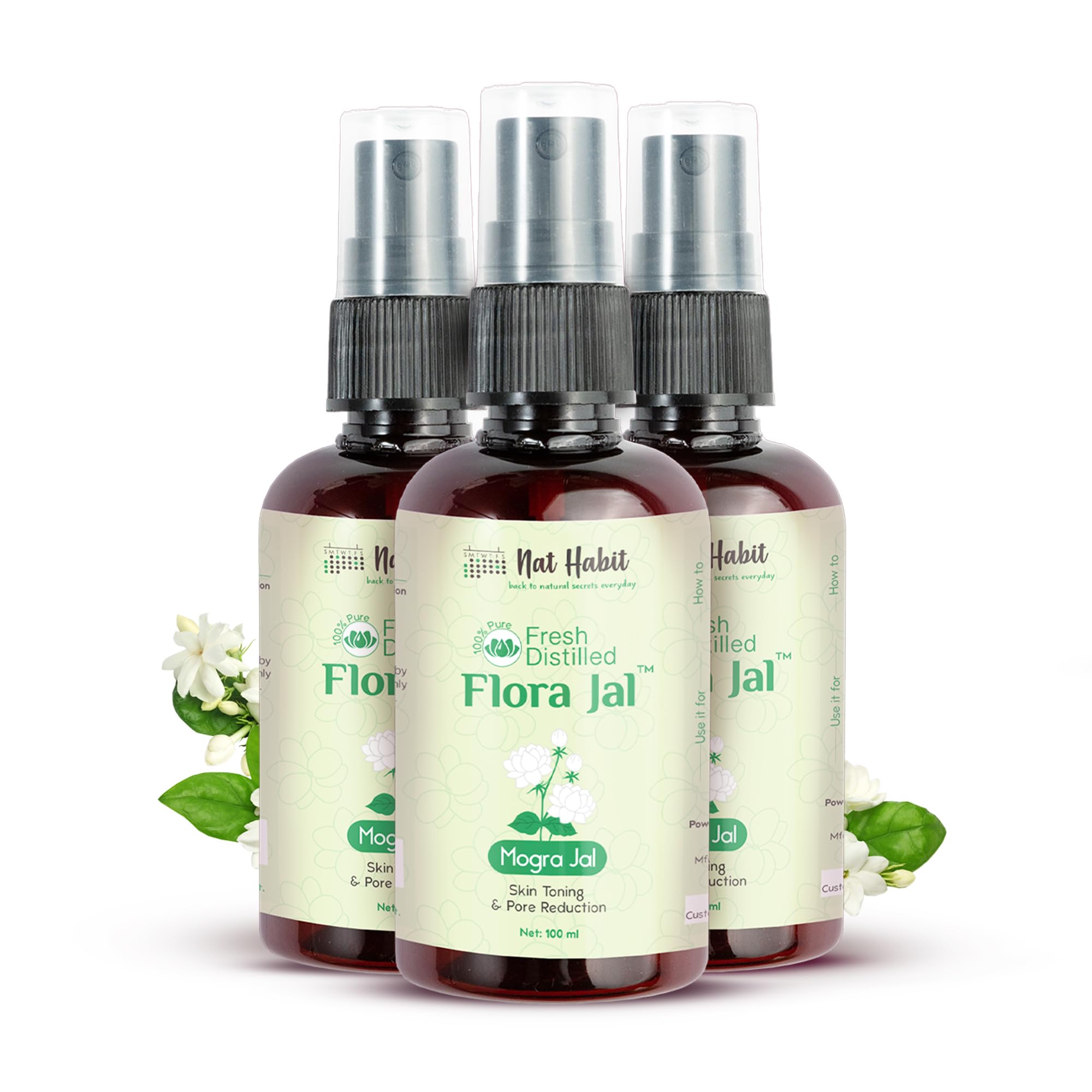 Nat Habit - 100% Pure Mogra Jal - Mogra Water - Toner, Face-Mist, Astringent & Face - Spray- Ayurvedic Steam-Distilled For Oil-Control, Acne-Control, Skin Hydration (Pack of 3, 100 ml) (B09K499RVZ) Amazon Price History, Amazon Price Tracker