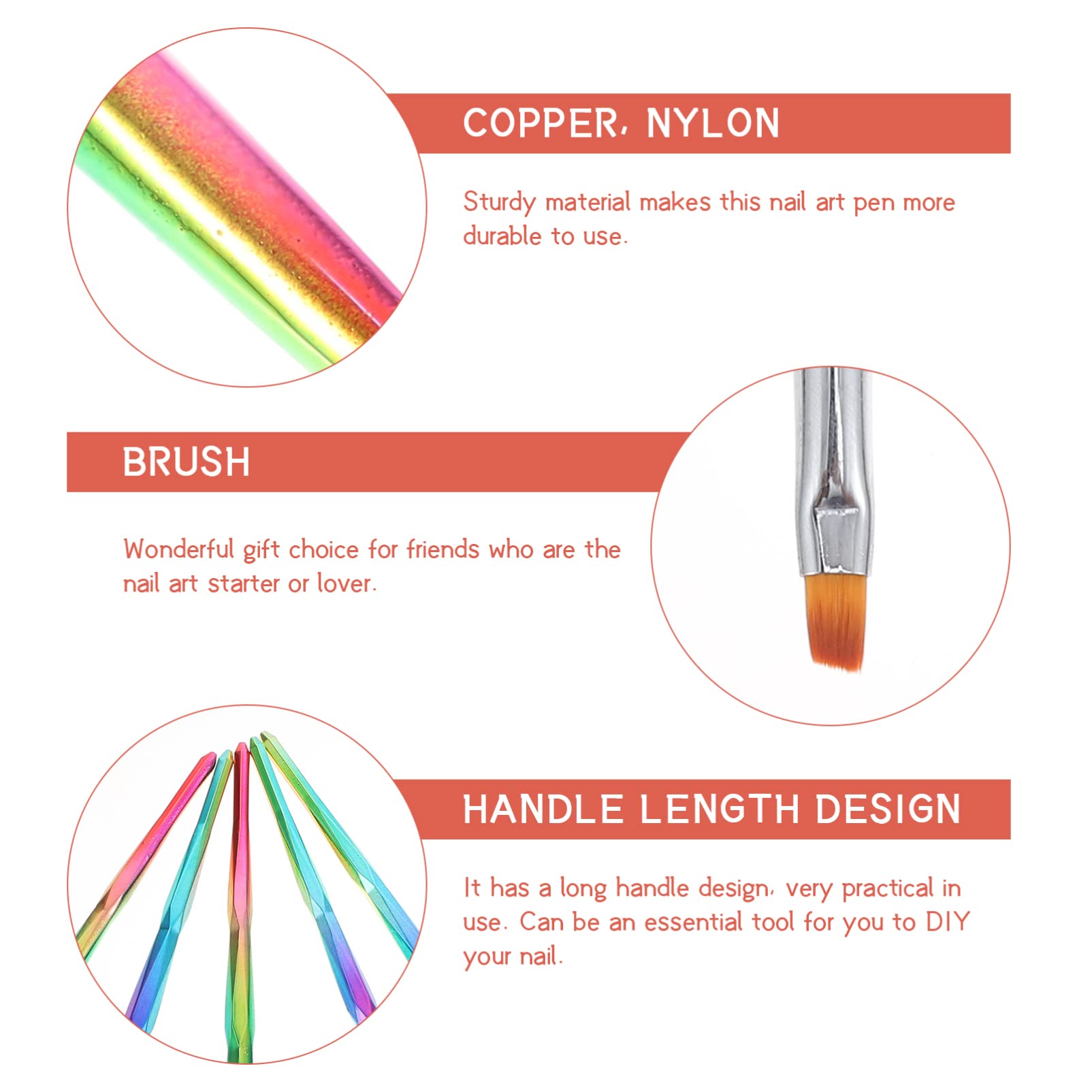 FRCOLOR 48pezzi Pennelli Per Nail Art Professionali Di Strumenti Per Manicure e Decorazione Unghie Per Saloni e Fai Da Te Facile Da Usare e Riutilizzabile
