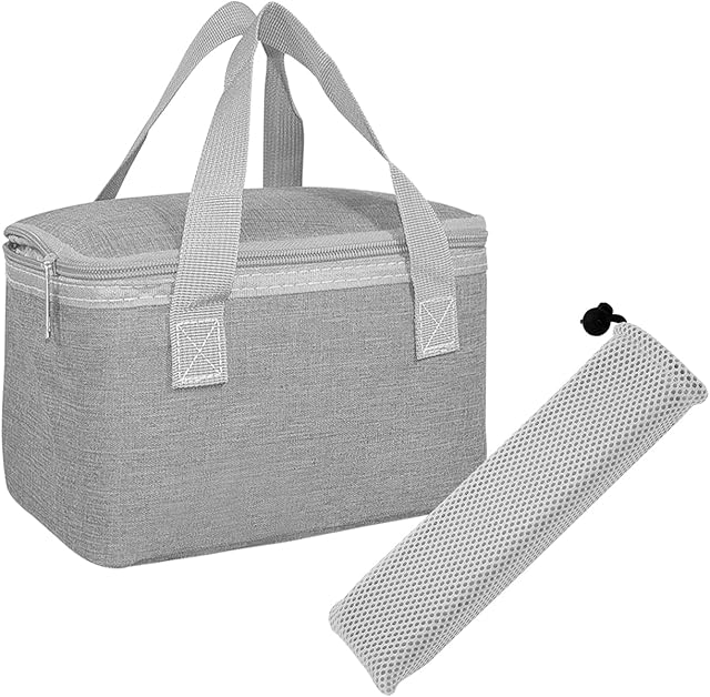 1pcs Lunch Box Insulation Bag and 1pcs Cutlery Storage Bag, Waterproof, Heat-Insulated, Leak-Proof Lunch Insulation Bag, Simple and Portable Tote Bag, Suitable for Work, School, Picnic