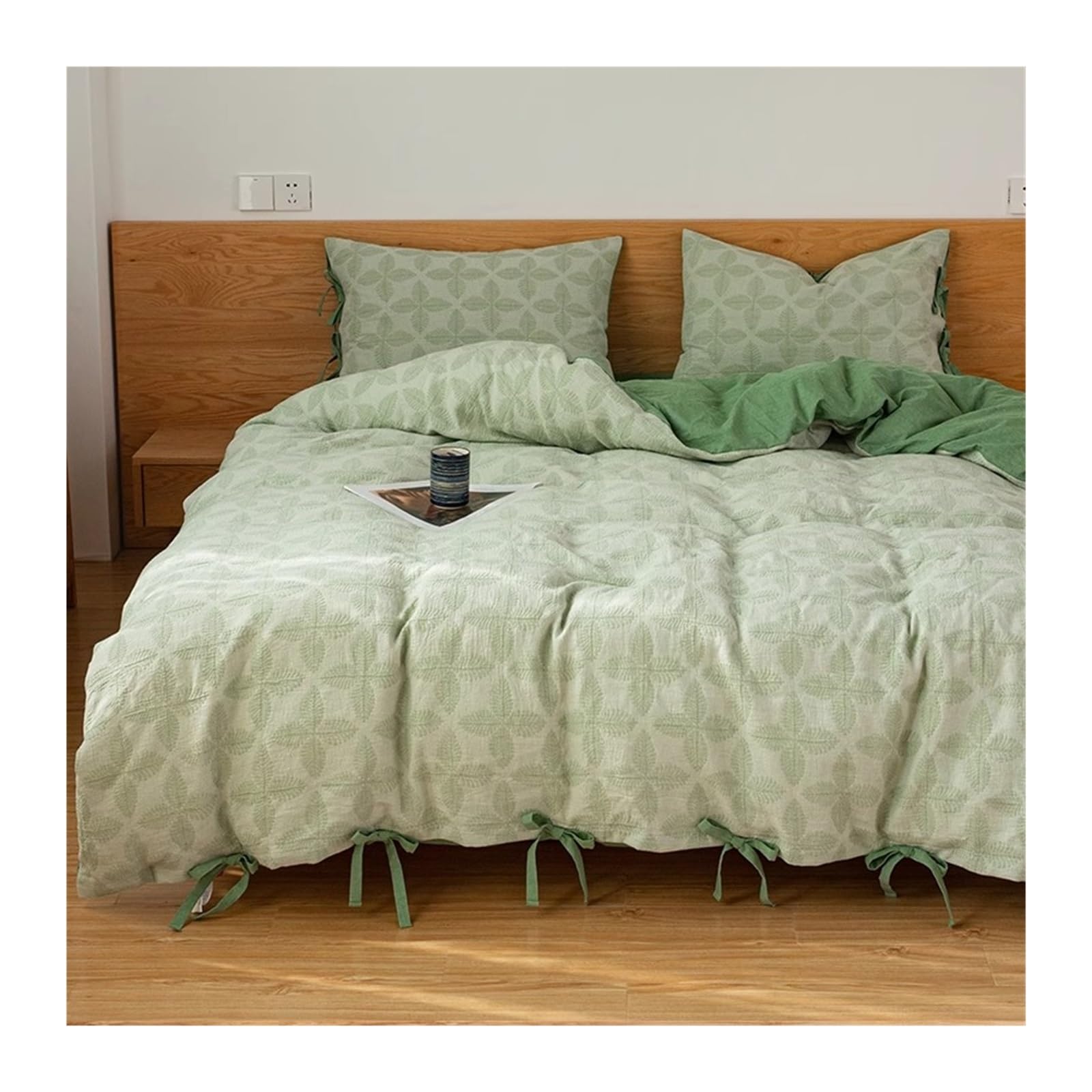 Parure de lit 4 pièces en pur coton de qualité supérieure, style raffiné gris foncé 200x230