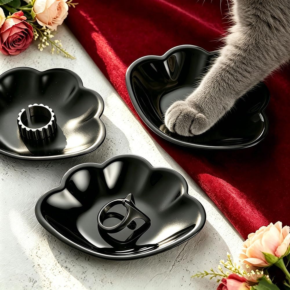 Jewelry Tray Dish, Black Shell Jewelry Dish, Decorative Stainless Steel Metal Shell Shape Ring Dish Small Jewelry Dish, Trinket Dish, Snack Sauce Dishes (Black) image 5