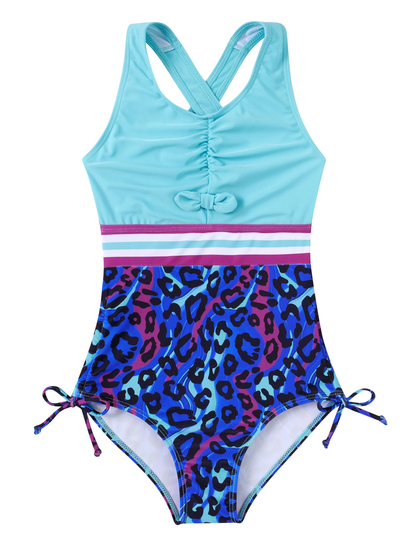 BFUSTYLE Girls Swimsuit One Piece Bathing Suit 4-13 Years Beach Swimwear | Sleeveless Adjustable Quick Dry Holiday Vacation Summer Beach Suits
