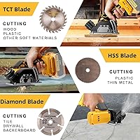 Vista 4 de Cordless Cut Off Tool Compatible With DeWalt 20V MAX Battery Compact Saw Brushless with Blades,19,000RPM 3" Mini Circular Saw Brushless for