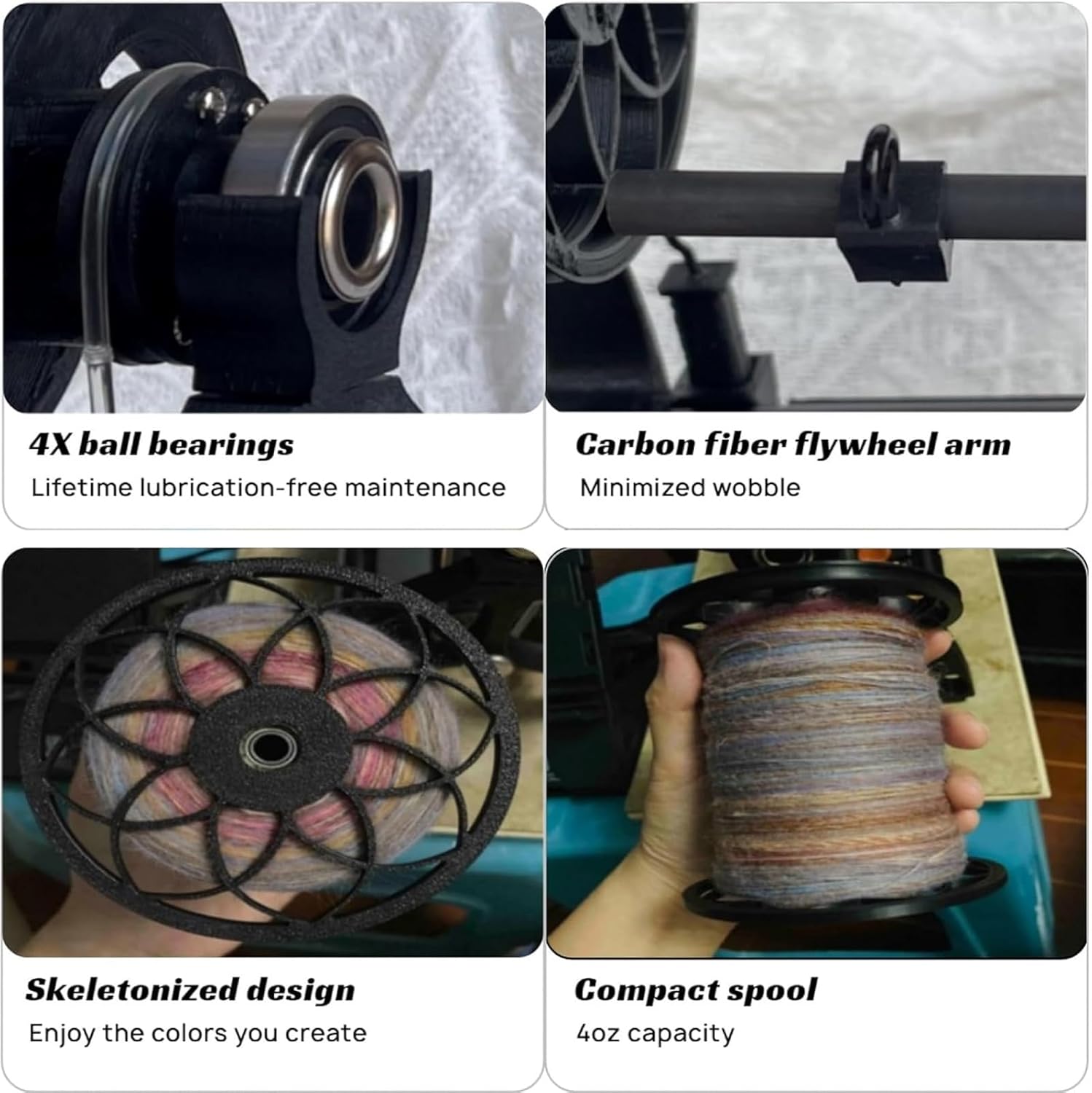12V Electric Fiber Spinning Wheel for Yarn Making - Professional Yarn Spinning Wheel Kit 800rpm Maximum Speed,Maintenance-FreeBeginner Spinning Wheel for DIY Artisans,Gold-18 * 14 * 17cm
