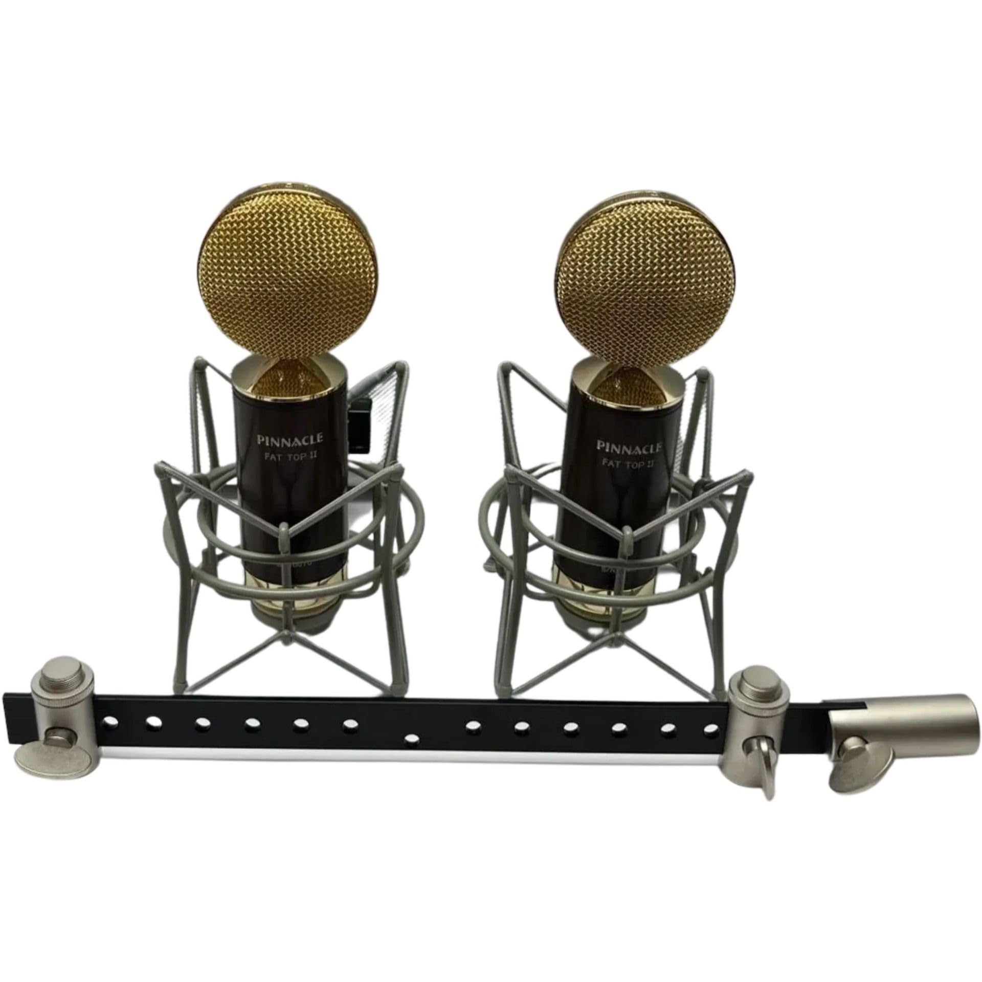 Pinnacle Microphones D-FTII-ST-G Fat Top II Ribbon Microphone Stereo Set, Brown