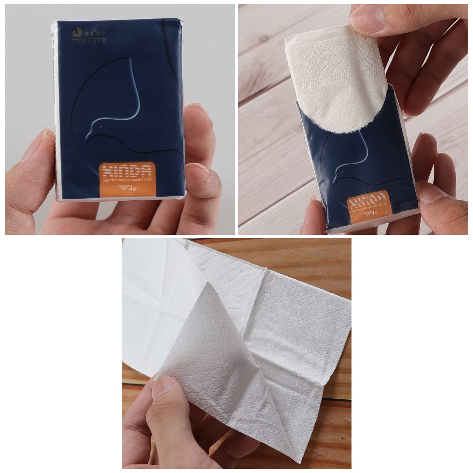 Taschentücher, 3-lagig, 60 Packungen | Mini-Taschengröße, 4-lagig, weich, ultra-tragbar, für unterwegs, sanft, hautfreundlich, für Geldbörse, Tasche, Auto, Reisen