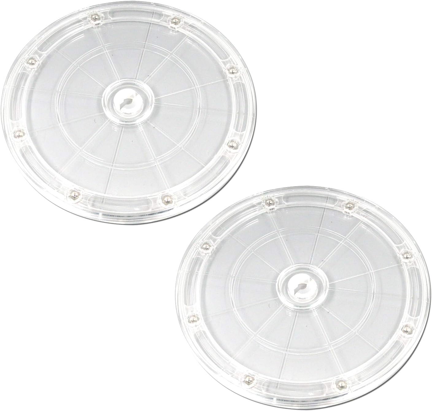 MY MIRONEY Heavy Duty Lazy Susan Turntable Organizer 7" Clear Acrylic Rotating Swivel Stand with Steel Ball Bearings for Spice Rack Cake Decorating TV Laptop Pack of 2