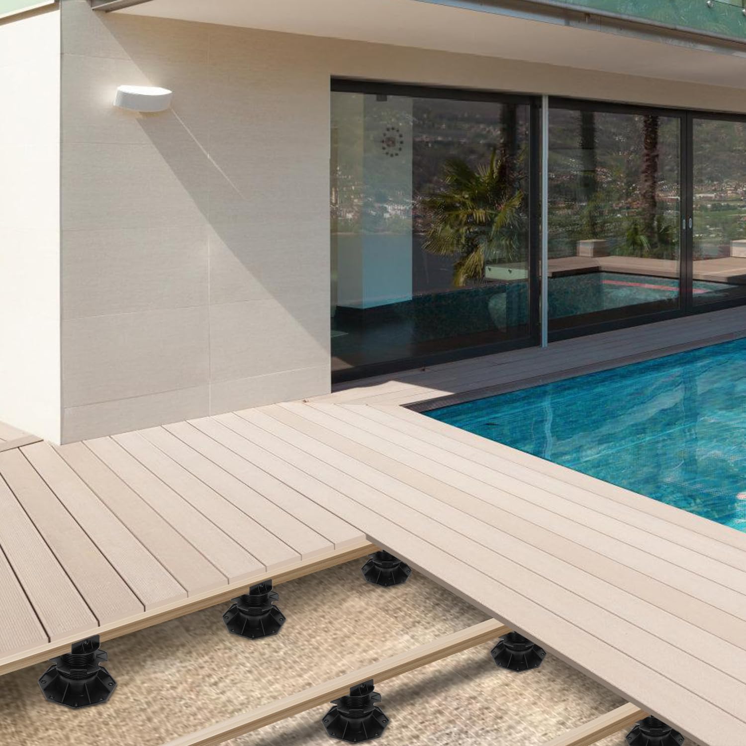 Stelzlager höhenverstellbar 30 Stück Stellfuss 60-140mm Plattenlager - Stelzlager für Terrassenplatten-Unterkonstruktion Holz, WPC und Stein