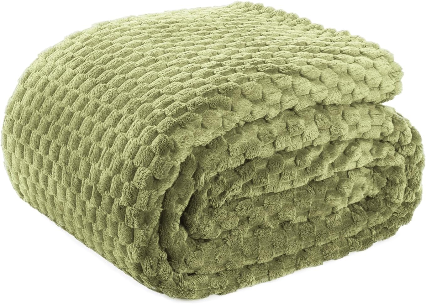 FY FIBER HOUSE Oversized King Blanket 120" x120" Seamless Extra Large Bed Blanket 10' x 10' Super Soft Plush Fuzzy Huge Blankets for Couch Office Sofa, Sage Green