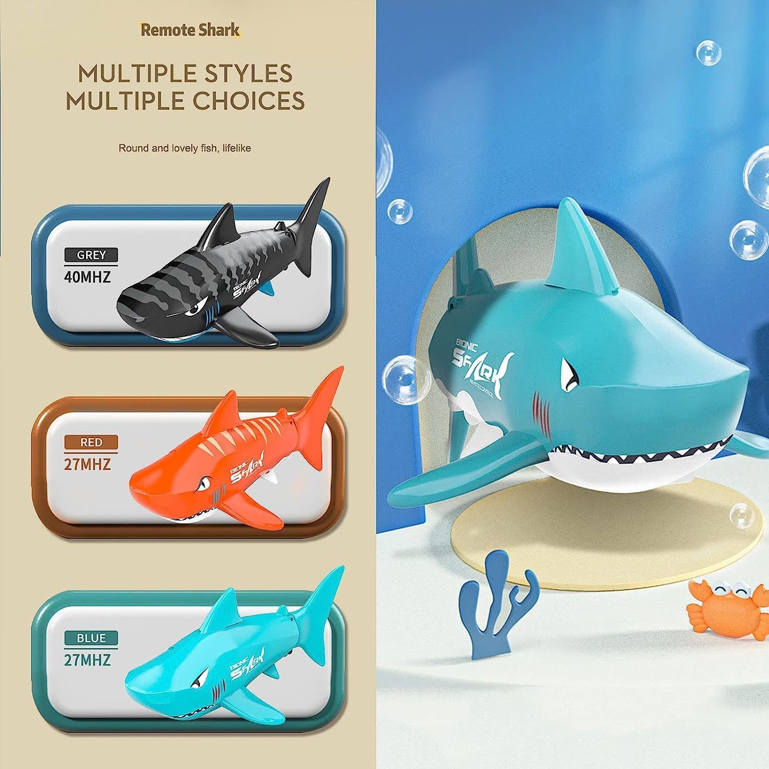 RC Baby Shark Toy - Mini Remote Control Shark for Kids - High Simulation Electric Swimming Toy - USB Charging - Ideal for Swimming Pool, Bathtub, Fish Tank - Perfect Kids Gift (Orange)