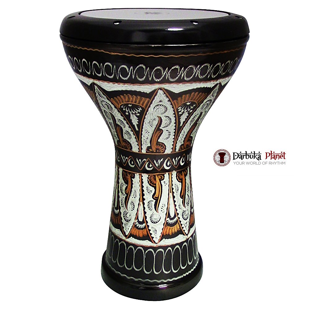 The ZAZA Percussion The 17'' Copper Engraved Egyptian Darbuka Doumbek (390E-C)
