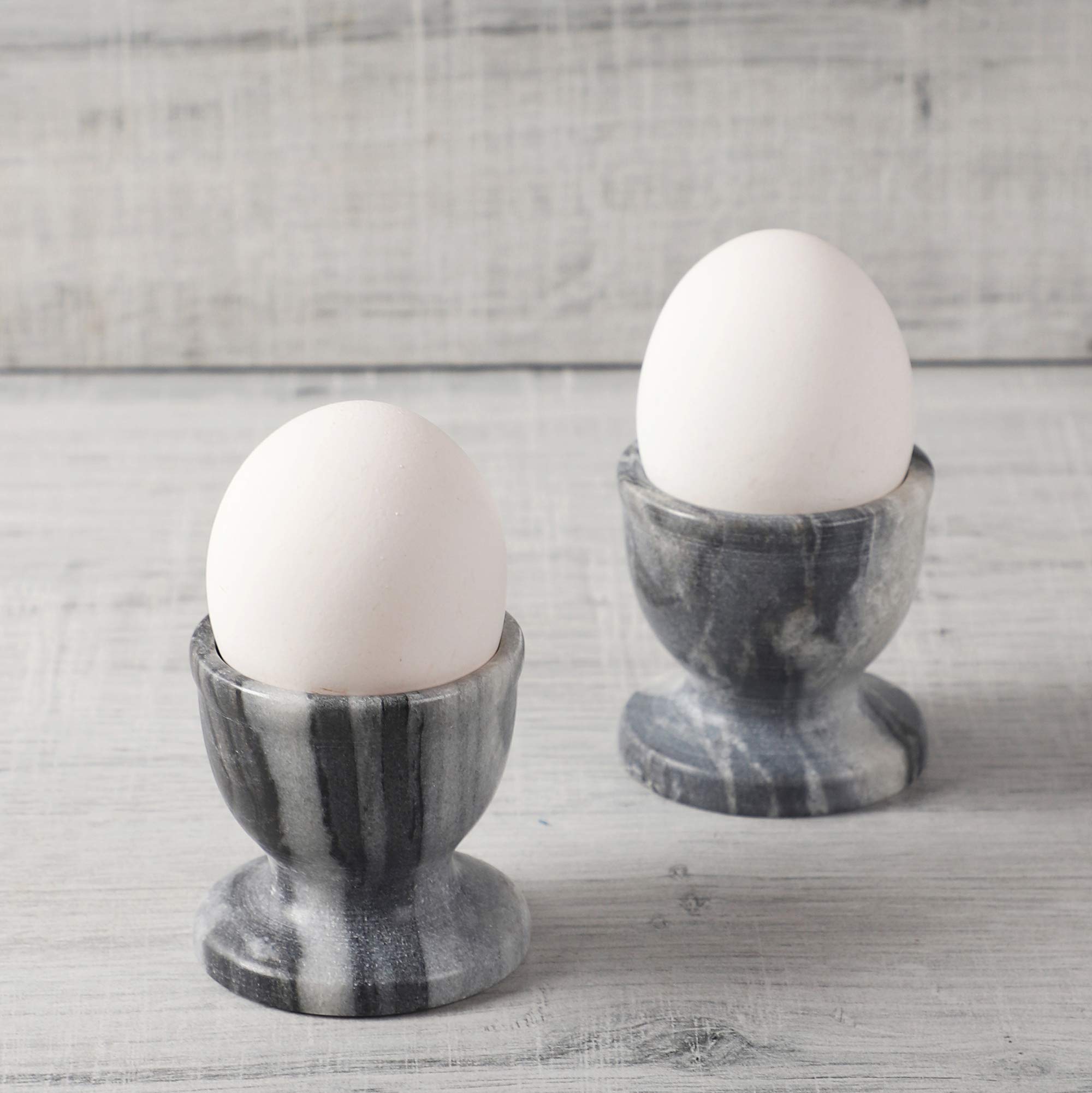 NikkisPride Marble Grey Handmade Egg Cups Egg Keeper Egg Holder Set of 2 3