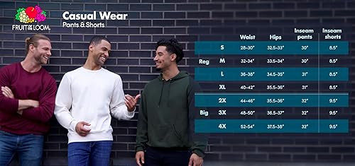 Miniatura 7 de Fruit of the Loom EverSoft - Pantalones de sudadera de forro polar elástico con bolsillos, ajuste relajado, absorben la humedad y son transpirables