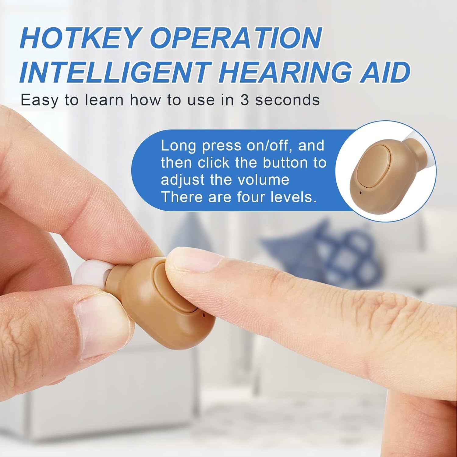 Hearing Aids for Seniors, Rechargeable Hearing Amplifiers with Noise Canceling, Crystal Clear Sound, Invisible OTC Hearing Aids w/Charging Case for Adults?White?