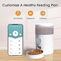 Vista 3 de WOPET Dispensador automático de comida para gatos, comedero WiFi para perros con control de aplicación, alimentador automático para gatos con cuenco