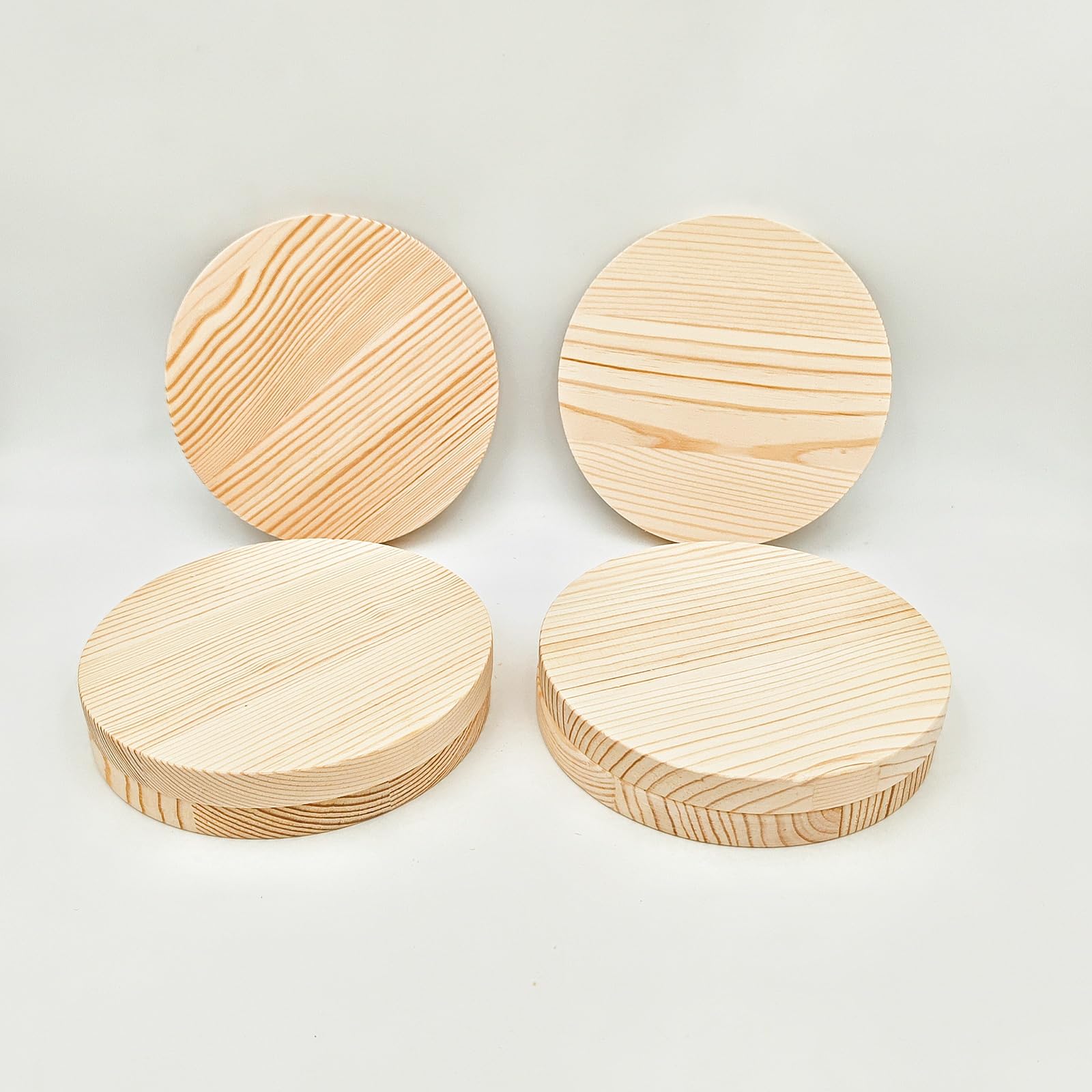 6PCS Pine Circle Plaque, 15x1.5cm Blank Unfinished Round Wooden Circles Plaques for Craft Projects Engraving, Wood Burning, Painting - Image 4