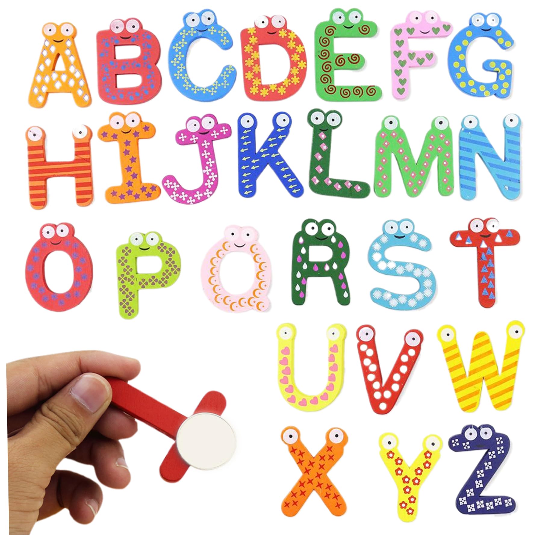 Magnetic Letters Numbers, 1 Set Refrigerator Magnets, Colorful Wooden Magnetic Letters and Numbers, Educational Alphabet for Kids Toddlers Preschool Learning Spelling