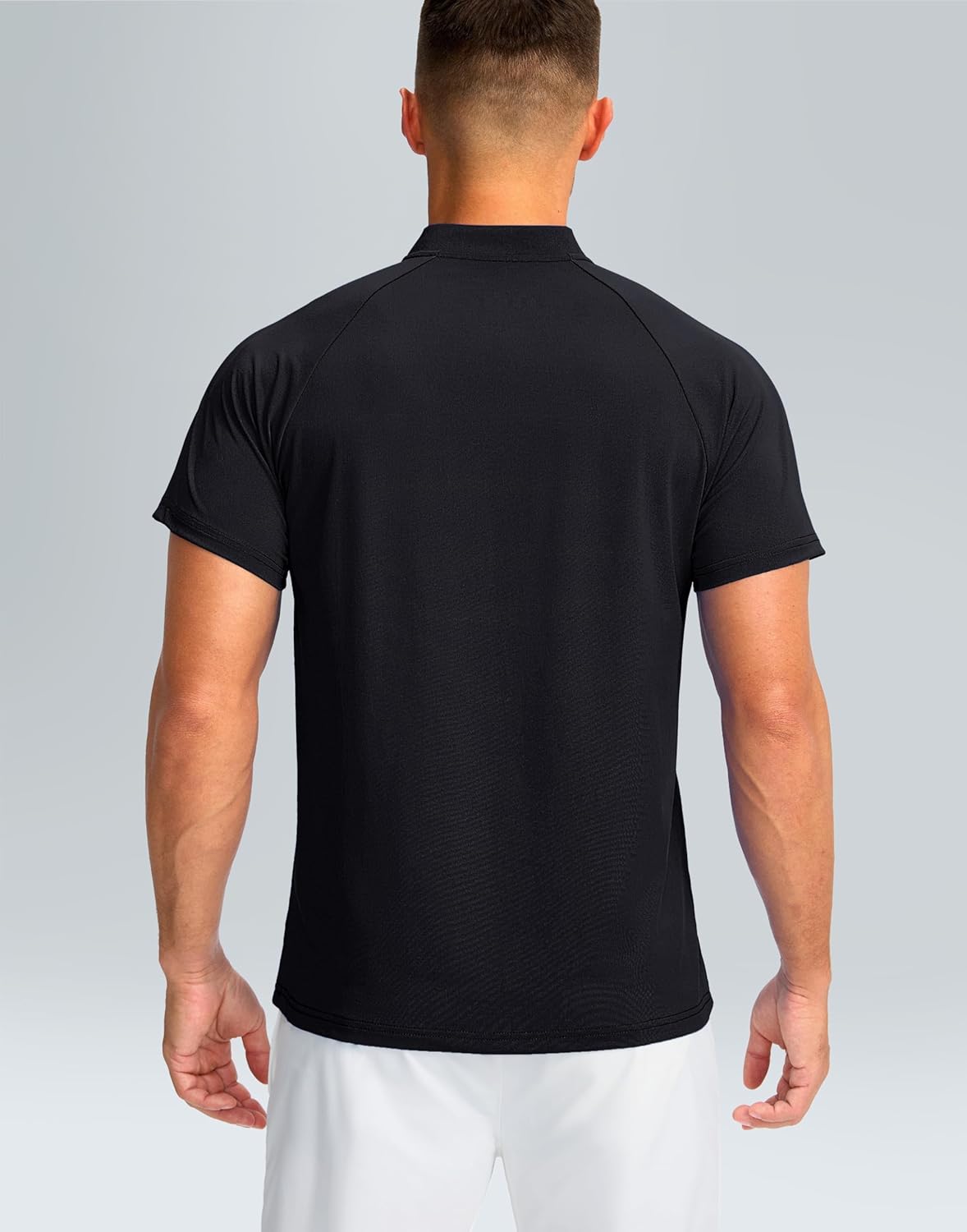 Viodia Collarless Golf Shirts for Men Moisture Wicking Dry Fit Polos Short Sleeve Henley Shirt