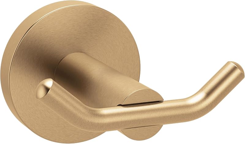 Gancho o gancho para toalla Arlys Bronzed Gold Modern Double Robe para cocina o baño, Y5703BZG