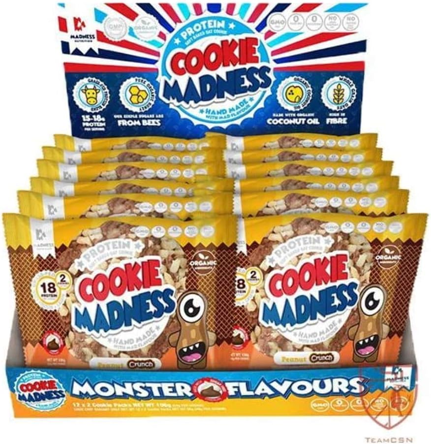 Madness Nutrition Cookie Madness Egg White Biscuit Box, 12x106g (Cinna - BunBun Swirl)