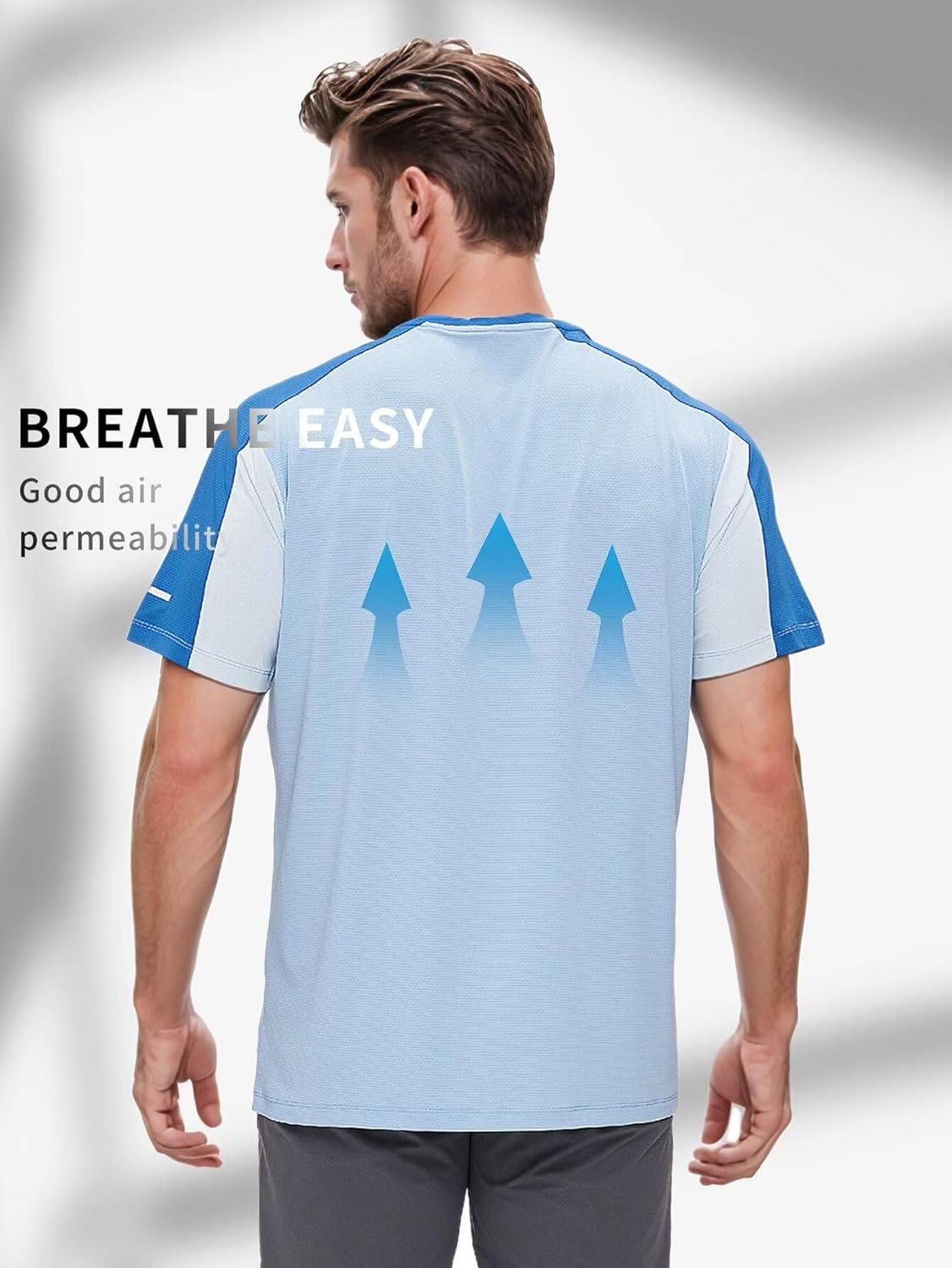 Men's Running T-Shirts Quick Dry Lightweight Short-Sleeve Sports Gym Tee Tops Performance Activewear