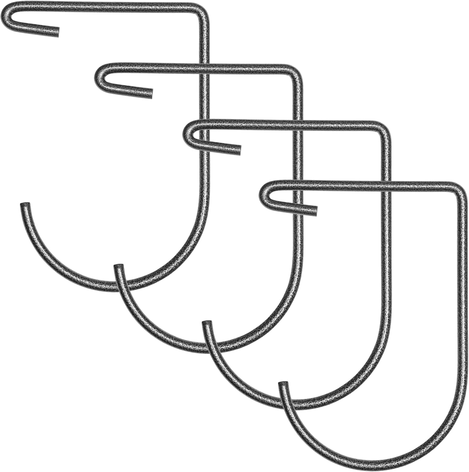 Heavy-Duty Overhead Storage Rack + Wall Mount Shelving Hooks – 4-Pack Steel Storage Hooks for Bikes, Ladders, Tools & Gear – Fits Overhead Racks & Shelving (Powder Coated)