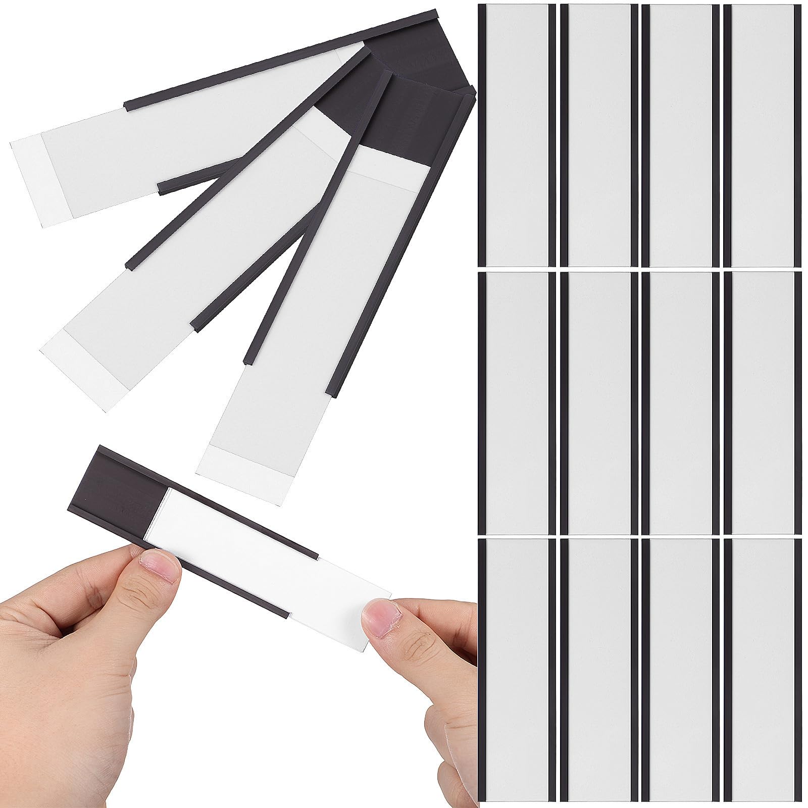 50 Pezzi Portaetichette Magnetico a Inserto, Carta