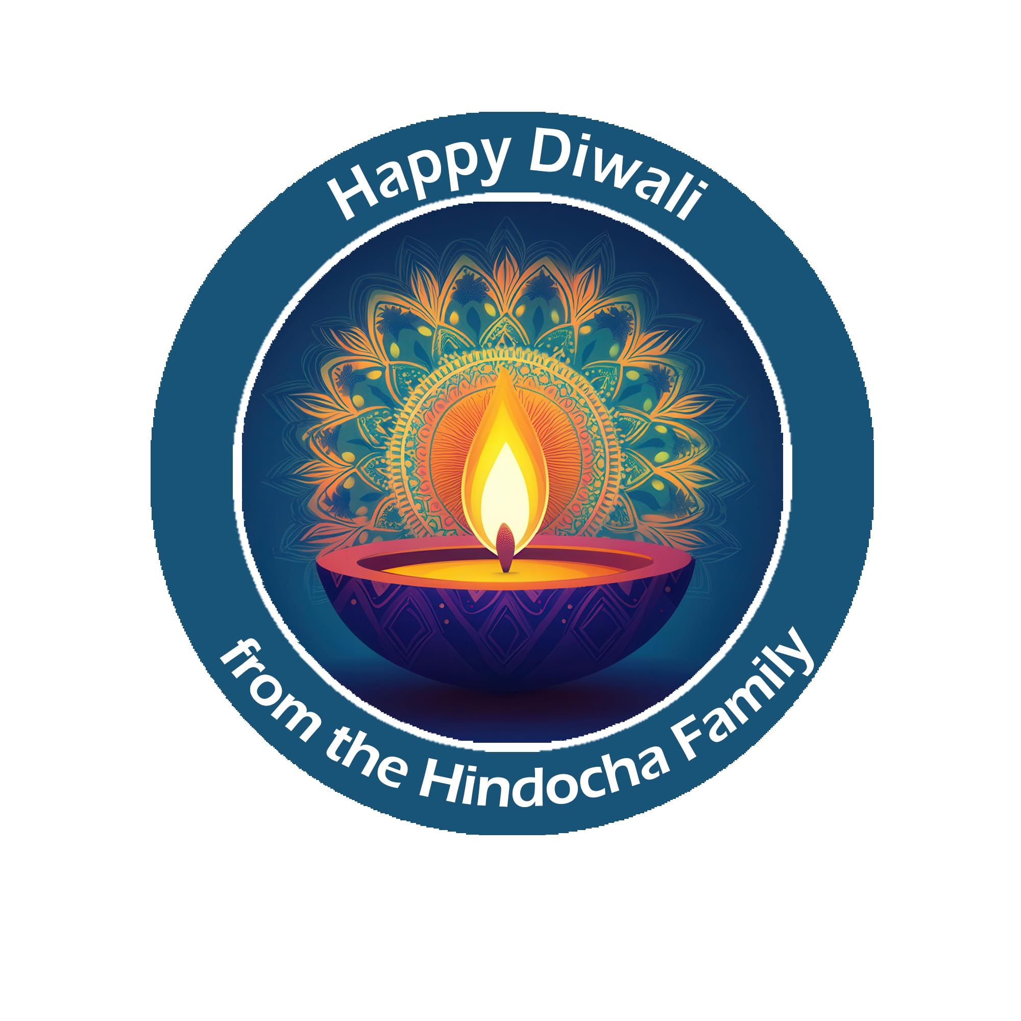 Treasured Forever Limited Blue Personalised Diwali/Divali/Sal Mubarak Celebration Paisley X 24 Gift Present Stickers Labels Tags - D3