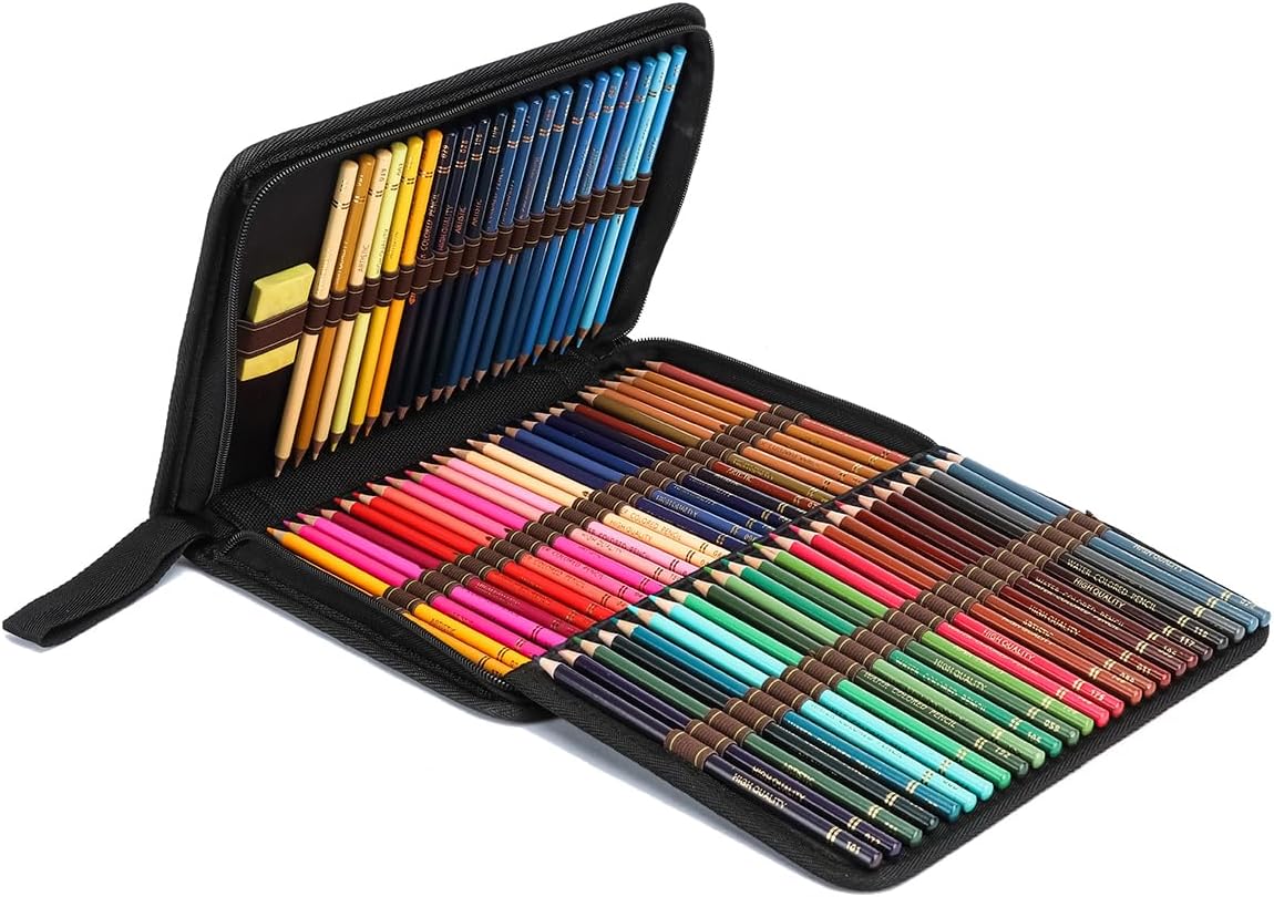 YOUNGCOL 72 Slots Colored Pencil Case Pencil Holder Color pencil organizer Storage (Black)
