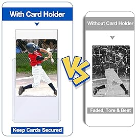 200 Card Sleeves Top Load for Cards, Sooez Premium 35PT 3X4 Baseball Card Protectors Hard Plastic Card Holder, Trading Sports Football Game Cards(100 Top Load + 100 Penny Sleeves)
