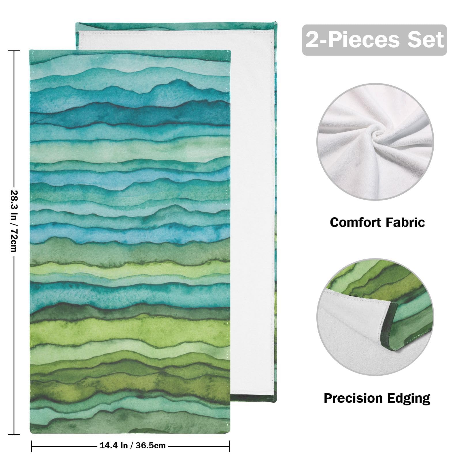 YOCIBIUT Badetücher Set – Strand-Motiv Mit Seestern & Muscheln, 2 Stück, 35x71 Cm, Saugstark