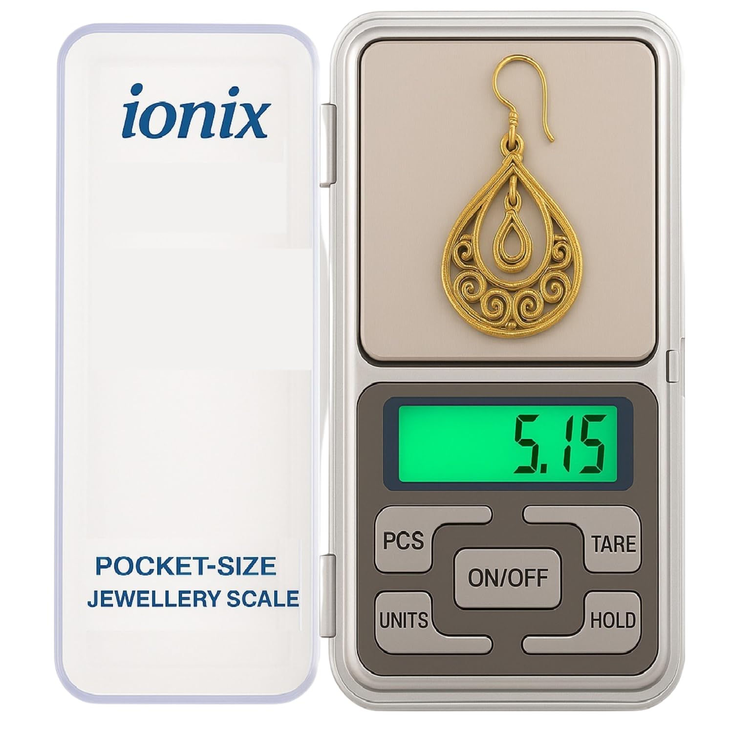 Ionix Imported Digital Pocket Scale 0.01G to 200G for Kitchen Jewellery Weighing - Black