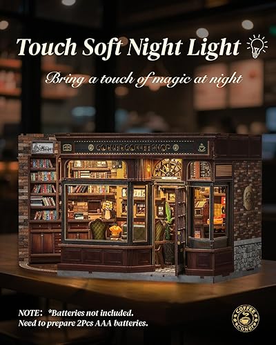 Miniatura 32 de Cutefun Kit de rincón de libros, kit de casa de muñecas en miniatura, kits de rincón de libros para adultos, sujetalibros con luz LED para Cuerdas