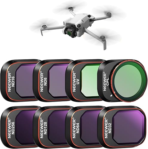 Miniatura 29 de NEEWER Juego de filtros ND/PL compatibles con DJI Mini 4 Pro, 6 unidades UV CPL ND8/PL ND16/PL ND32/PL ND64/PL Polarizador de densidad neutra