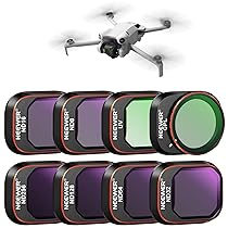 NEEWER Set di filtri ND e CPL compatibili con DJI Mini 4 Pro, 8 pezzi, UV, CPL, ND8, ND16, ND32, ND64, ND128, ND256, filtro polarizzatore, accessori per lenti drone a densità neutra, multistrato