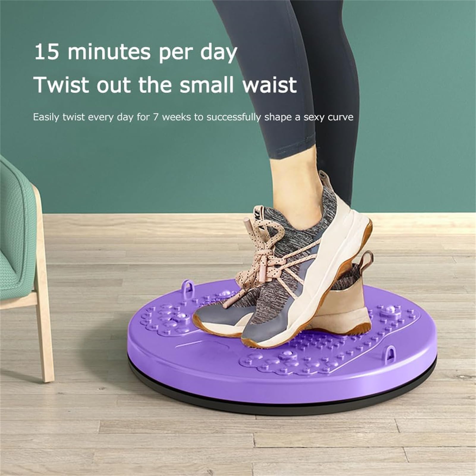 Pedana Girevole per Fitness con Fasce di Resistenza, 28 cm