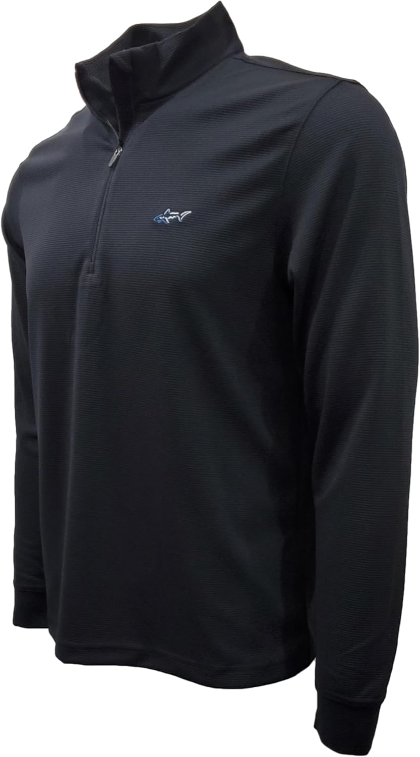 Greg Norman Men's Quarter Zip Polyester Stripe Sweater