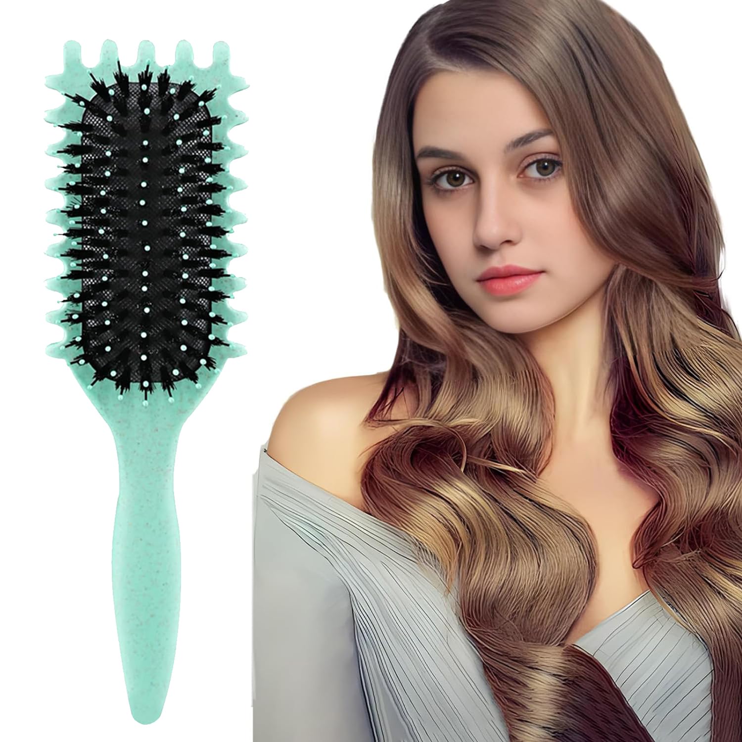 Peine Pelo Rizado, Cepillo Curly Rizos, Cepillo de Peinado para Cabello Largo de Mujer para Peinar, dar Forma y Peinar el Cabello Rizado