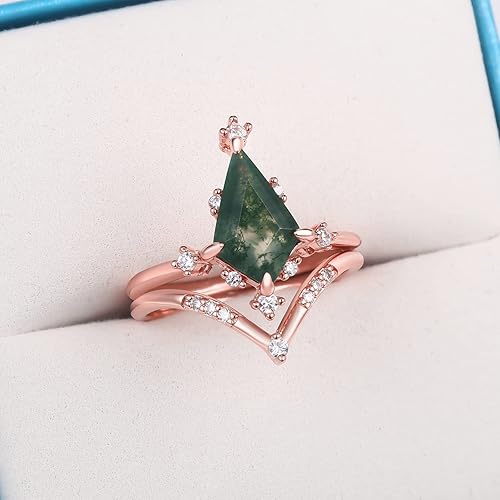 Miniatura 5 de LAZLUVU Anillos de compromiso de cristal, anillos de boda chapados en oro, anillo de boda para mujer